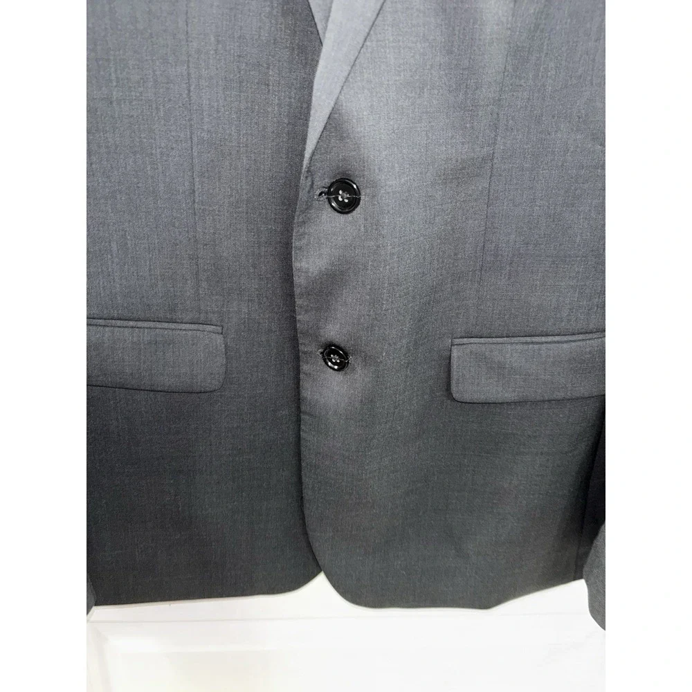 Banana Republic Grey 44R Super 120s Wool Marzotto Slim Fit Two Button Ivy Blazer